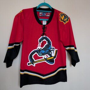Vintage defunct New Mexico Scorpions Hockey Jersey Boys L/XL EUC